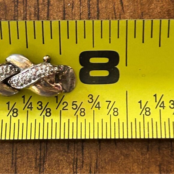 Vintage Ross-Simons Tennis Bracelet 925 Sterling Silver Gold Vermeil 7.5" 20g - Picture 4 of 15